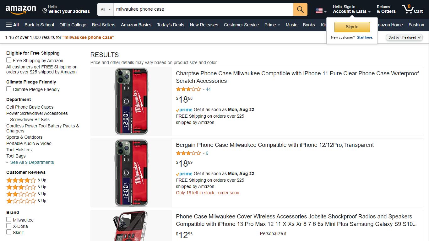 Amazon.com: milwaukee phone case